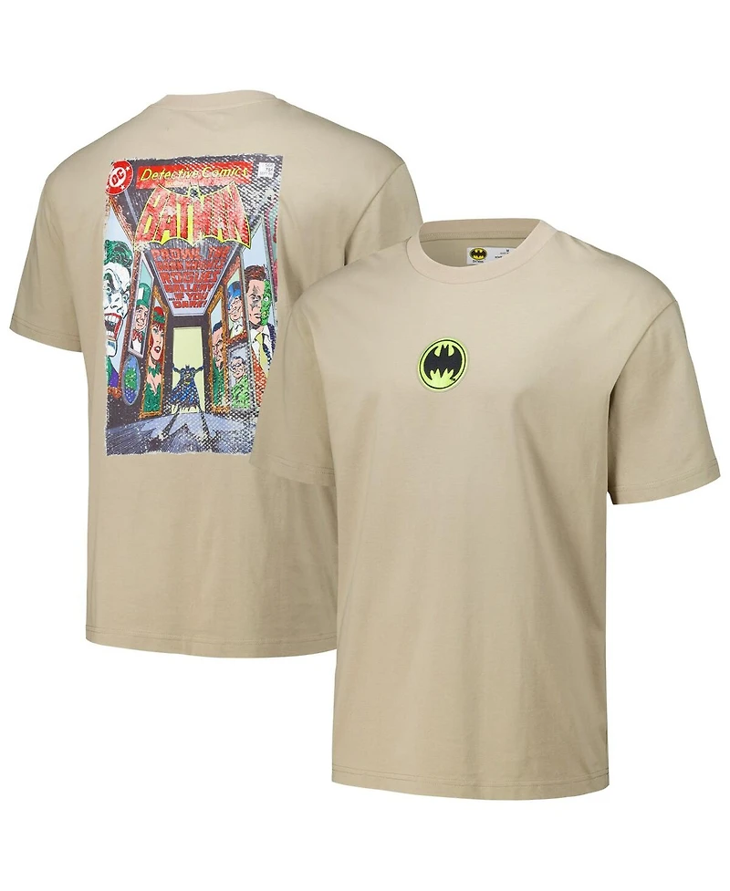 Freeze Max Men's Tan Batman Comics Loose Fit T-Shirt