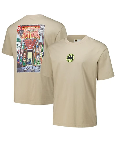 Freeze Max Men's Tan Batman Comics Loose Fit T-Shirt