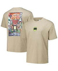 Freeze Max Men's Tan Batman Comics Loose Fit T-Shirt