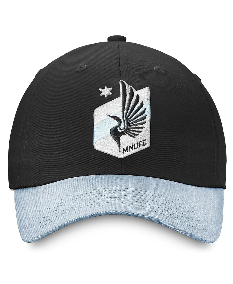 Fanatics Women's Black/Light Blue Minnesota United Fc Iconic Adjustable Hat