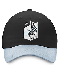 Fanatics Women's Black/Light Blue Minnesota United Fc Iconic Adjustable Hat