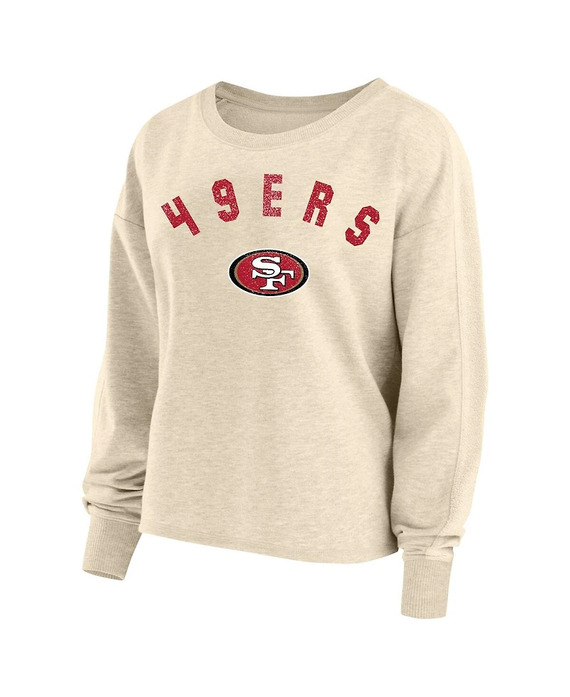 Fanatics Women's Christian McCaffrey Oatmeal San Francisco 49ers Plus Size Name Number Crew Pullover Sweatshirt