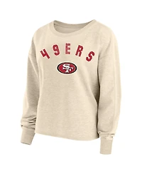 Fanatics Women's Christian McCaffrey Oatmeal San Francisco 49ers Plus Size Name Number Crew Pullover Sweatshirt
