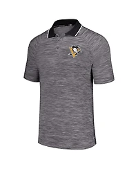 Msx by Michael Strahan Men's Black Pittsburgh Penguins Strategy Raglan Polo