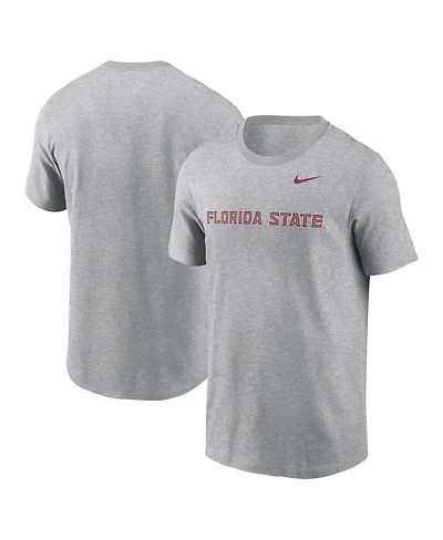 Nike Men's Heather Gray Florida State Seminoles Primetime Evergreen Wordmark T-Shirt