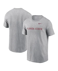 Nike Men's Heather Gray Florida State Seminoles Primetime Evergreen Wordmark T-Shirt