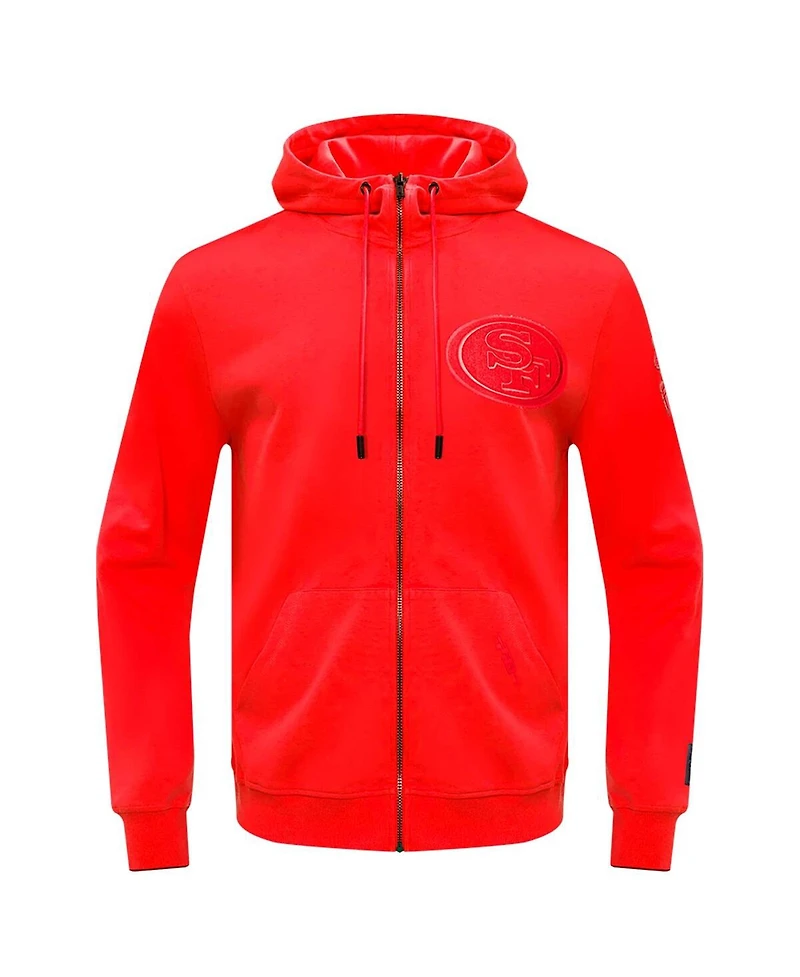Pro Standard Men's Scarlet San Francisco 49ers Triple Tonal Full-Zip Hoodie