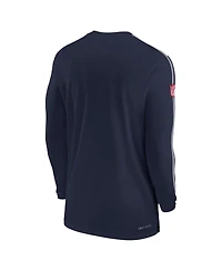 Nike Men's Navy New England Patriots Sideline Coach Uv Performance Long Sleeve T-Shirt