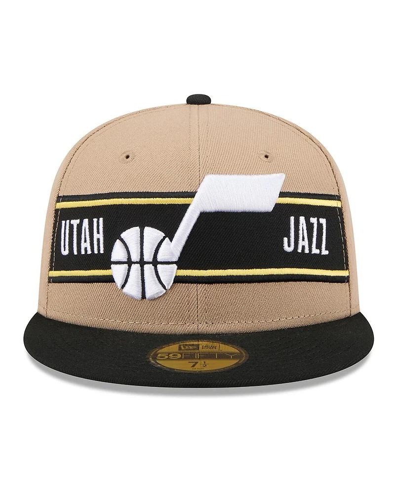 New Era Men's Tan/Black Utah Jazz 2024 Nba Draft 59FIFTY Hat