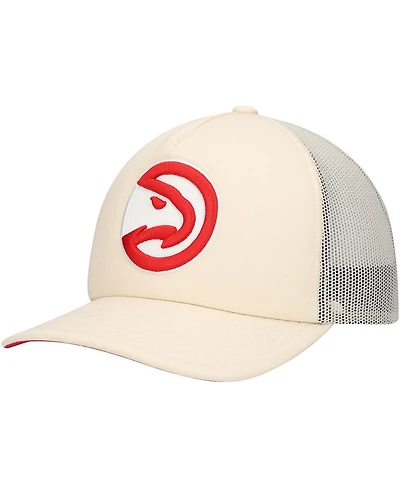 Mitchell & Ness Men's Cream Atlanta Hawks Trucker Adjustable Hat