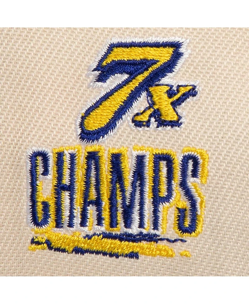 Mitchell & Ness Men's Cream/Royal Golden State Warriors 7x Nba Champions Soul Legacy Defined Snapback Hat
