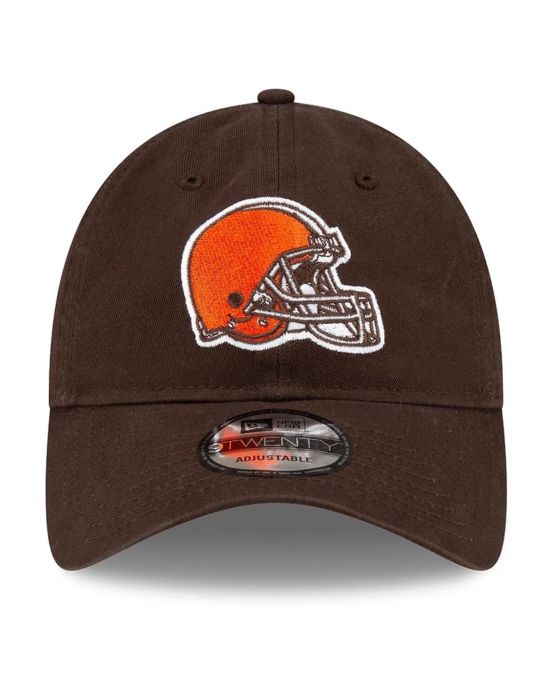 New Era Men's Brown Cleveland Browns Core Classic Primary 9TWENTY Adjustable Hat