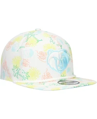 New Era Men's White Memphis Grizzlies Palm Trees and Waves Golfer Adjustable Hat