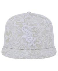 New Era Men's White Chicago White Sox Logo Dunes A-Frame Trucker 9FIFTY Snapback Hat