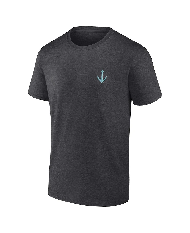 Fanatics Men's Heather Charcoal Seattle Kraken Backbone T-Shirt