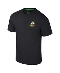 Colosseum Men's Black Oregon Ducks Logo Lockup 2-Hit Active Blend T-Shirt
