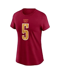 Nike Women's Jayden Daniels Burgundy Washington Commanders 2024 Nfl Draft First Round Pick Name Number T-Shirt