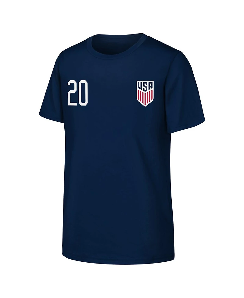 Outerstuff Big Boys and Girls Folarin Balogun Navy Usmnt Name Number T-Shirt