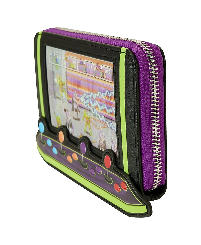Loungefly Teenage Mutant Ninja Turtles 40th Anniversary Vintage-like Arcade Lenticular Glow Zip-Around Wallet