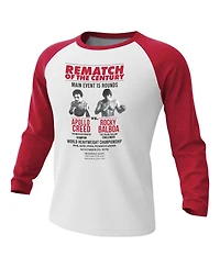 Contenders Clothing Men's White/Red Rocky Rematch of the Century 3/4-Sleeve Raglan T-Shirt