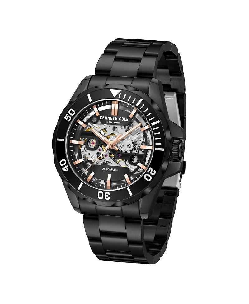 Kenneth Cole New York Men's Automatic Black Stainless Steel Watch 43MM