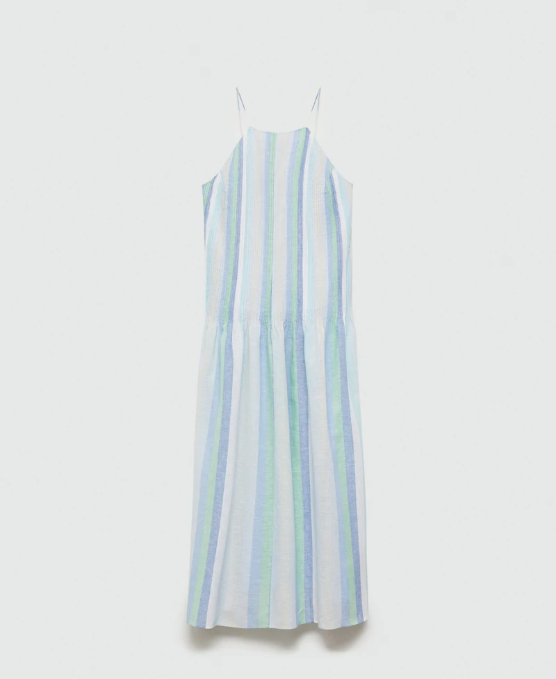 Mango Women's Striped Linen Dress