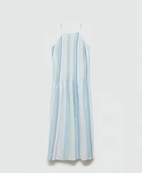 Mango Women's Striped Linen Dress