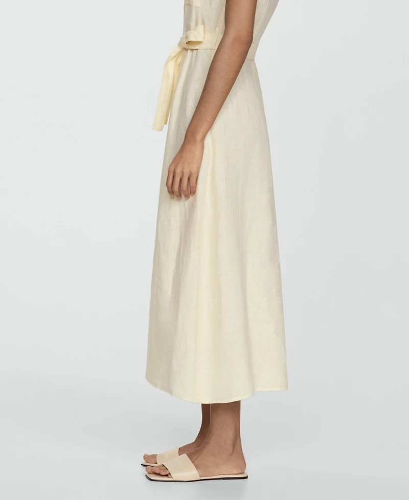 Mango Women's Linen Shirty Dress