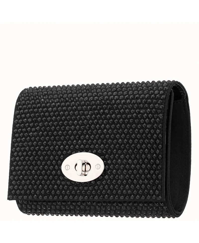 Nina Large Crystal Encrusted Flap Crossbody Bag