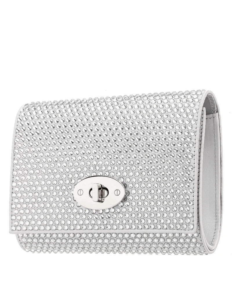 Nina Large Crystal Encrusted Flap Crossbody Bag