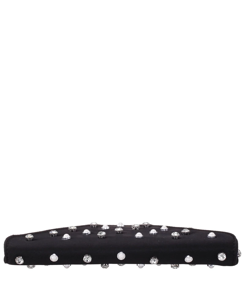 Nina Imitation Pearl/Crystal Adorned Square Envelope Clutch