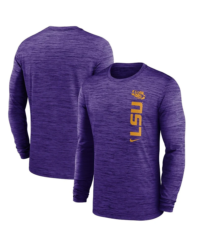 Nike Men's Purple Lsu Tigers 2024 Sideline Velocity Performance Long Sleeve T-Shirt