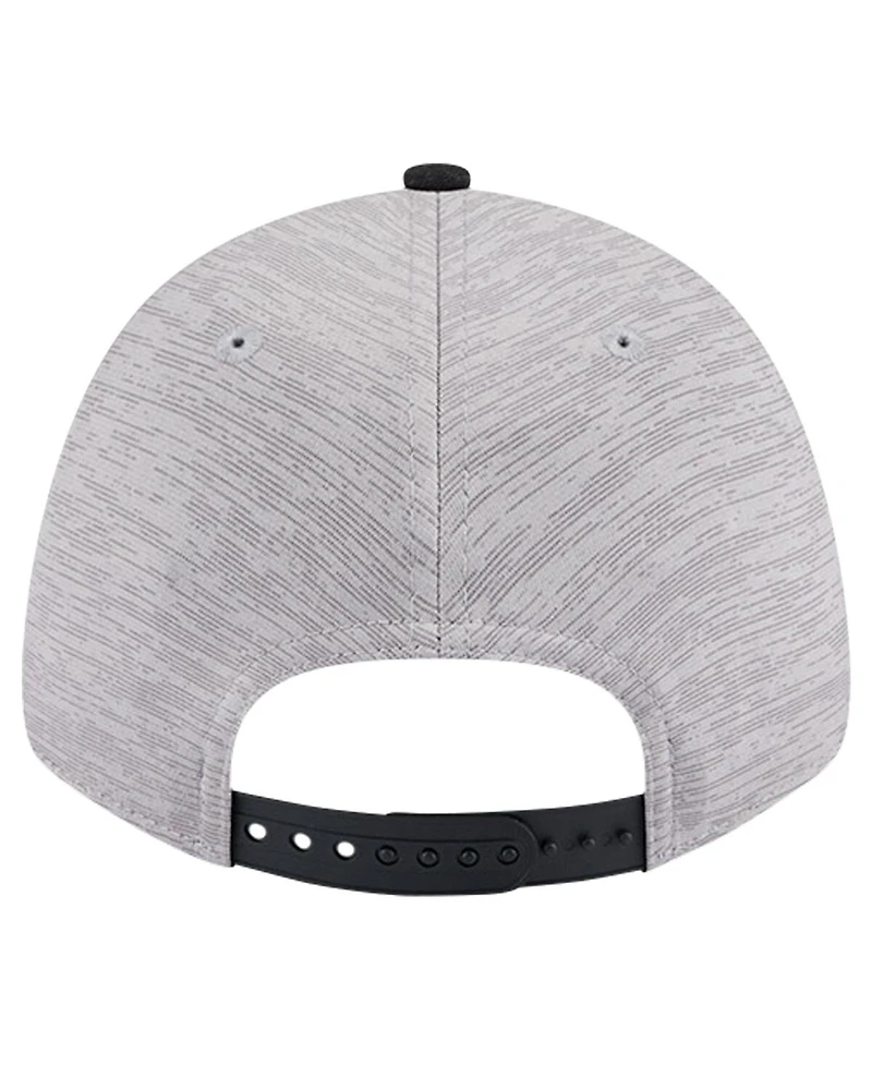 New Era Men's Heather Gray/Black Miami Heat Active Digi-Tech Two-Tone 9FORTY Adjustable Hat