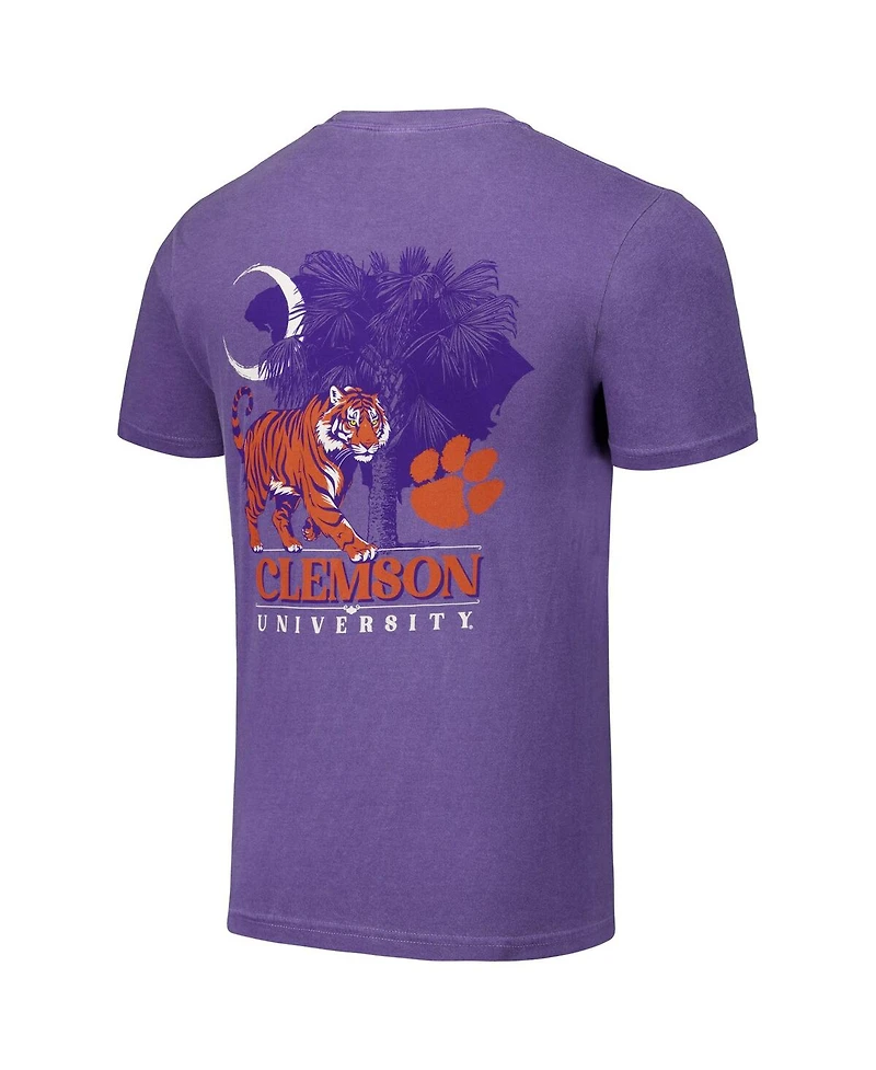 Image One Men's and Women's Purple Clemson Tigers Hyper Local Palmetto Tiger T-Shirt