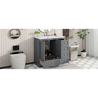 Streamdale 36" Shaker Bathroom Vanity with Sink & Soft-Close Storage