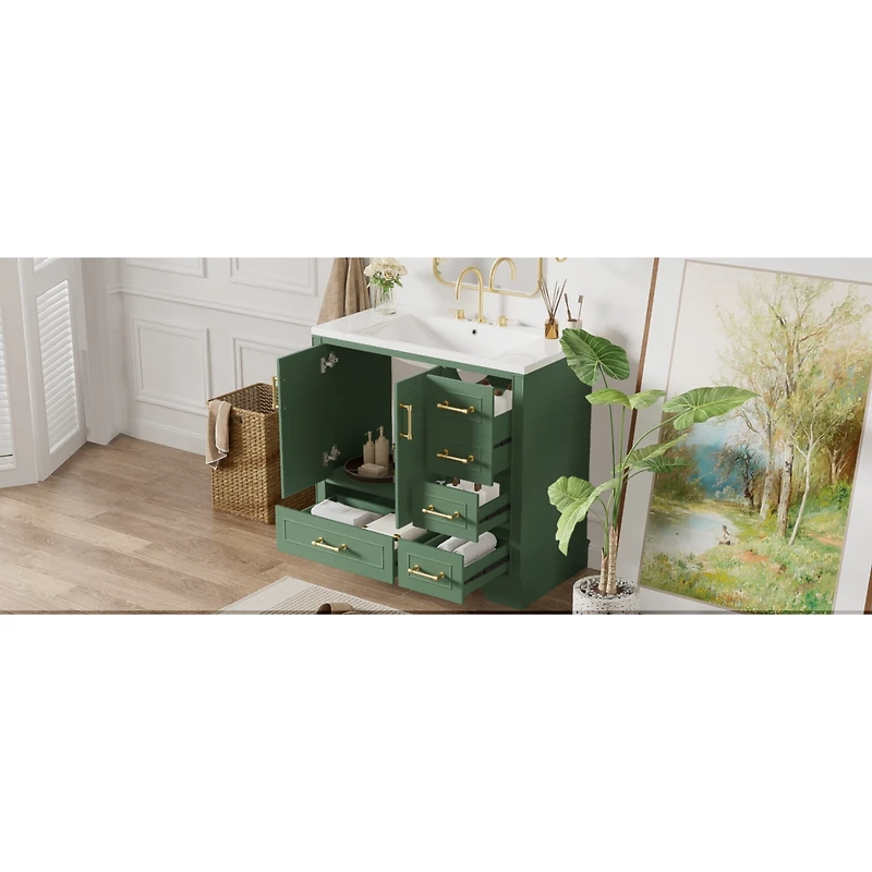 Streamdale 36" Traditional Bathroom Vanity with Resin Sink