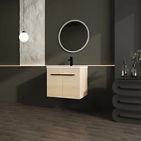 24" Oak Vanity with Resin Sink & Cabinet