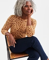 Style & Co Petite Animal-Print Sweater, Created for Macy's