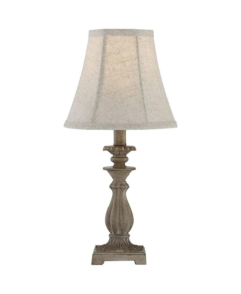 Regency Hill Cali Traditional Accent Table Lamps 19" High Set of 2 Antique Beige Off White Bell Shade for Bedroom Living Room Bedside Nightstand