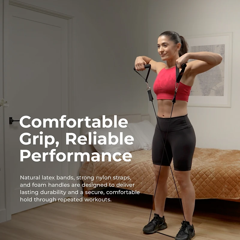 Sunny Health & Fitness Resistance Tube Set, 10-50LBs