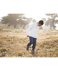 Hope & Henry Baby Boys Organic Mock Neck Cable Sweater with Buttons