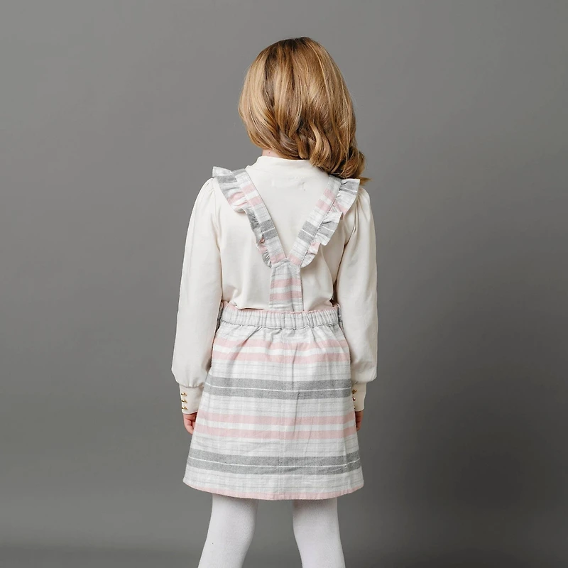 Hope & Henry Little Girls Organic Cotton Sleeveless Ruffle Strap Skirtall