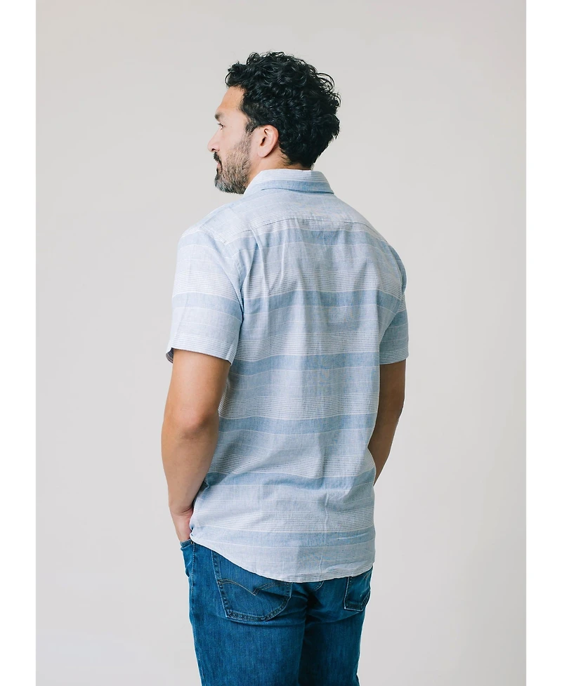 Hope & Henry Mens' Linen Short Sleeve Button Down Shirt