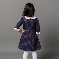 Hope & Henry Little Girls 3/4 Sleeve Ruffle Trim Party Dress, Toddler|Child