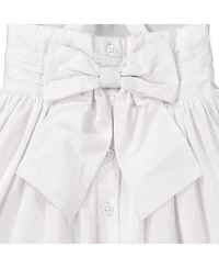 Hope & Henry Girls' Sleeveless Special Occasion Sun Dress with Bow Back Detail and Embroidery, Toddler
