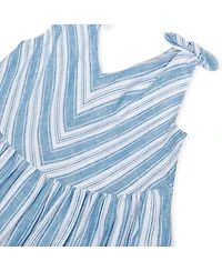 Hope & Henry Girls' Sleeveless Bow Shoulder Swing Dress, Kids