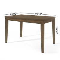 Streamdale Furniture Farmhouse Counter Height Dining Table, Antique Brown, 59.1"W X 36.5"H