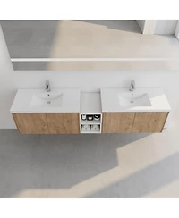 Streamdale Furniture Wall-Mounted Vanity with Soft-Close Doors and Storage Shelves