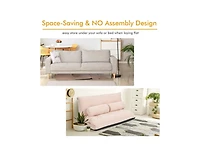 Slickblue 6-Position Adjustable Sleeper Lounge Couch with 2 Pillows