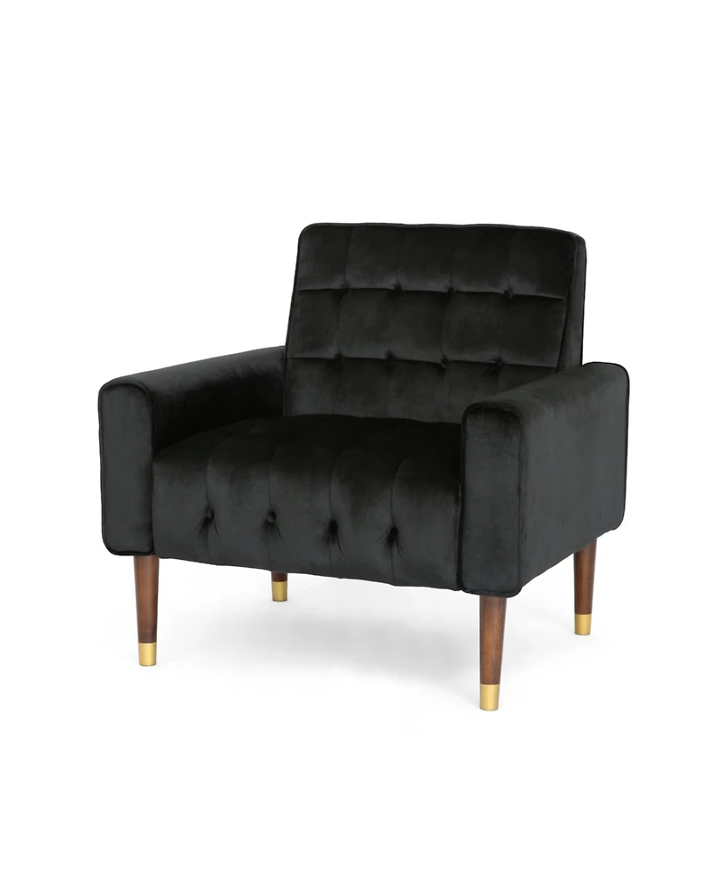 Streamdale Comfy Velvet Tufted Armchair For Living Room, Bedroom
